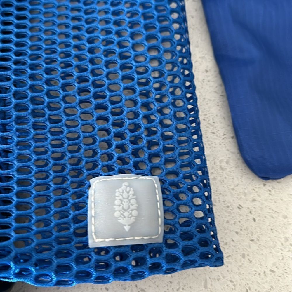 NWOT Free People Mesh Sling Royal Blue Double Bag Thick Band Crossbody Pouch - Picture 4 of 10